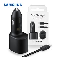 60W 듀얼 2포트 C타입 차량용 시거잭 고속 초고속 충전기, 블랙, EP-L5300