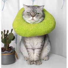 부드러운 쿠션 피부보호 애견 깔때기 넥카라 햝는습관 소프트 고양이, S