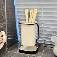 奶油色單筒筷子瀝水筒, * * 奶油色單筒 - 帶託盤 * *, 1套