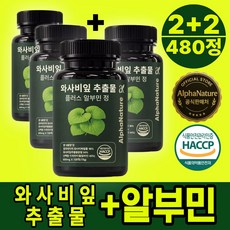 알파네이처 와사비잎 추출물 플러스 알부민 100% 정품 HACCP 식약청 인증, 4개, 120회분