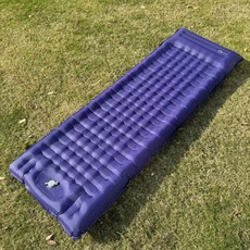 露營氣墊 戶外便攜式腳踩式自動充氣單雙人防潮車載睡墊, 紫色[尺寸194x70x11厘米] 可拼