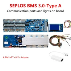 Seplos 3.0 스마트 BMS 배터리 보호 보드 Lifepo4 이온 인버터 100A 150A 200A 48V CAN/RS485 13S 14S 15S 16S, [14] 48V 13S Li-ion 100A, [02] A BMS BT LCD Adapter