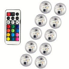 미니페스티벌 장식용 조명 소형 방수 LED 티라이트 캔들 리모컨 배터리 작동 RGB 색상 변경 가능 꽃병용, 노란색