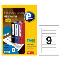 프린텍 물류관리라벨 V3190 9칸 20매 화일인덱스라벨, 단품, 단품