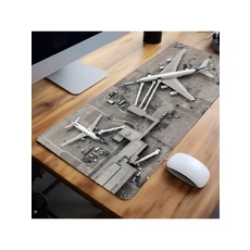 대형 공항 탑뷰 디자인 고무 게이밍 마우스 패드 논슬립 데스크 매트 사무실 컴퓨터 키보드 룸 데코 생일, 02 300x600x2mm, 01 1