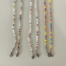 마스크 스트랩 비즈 목걸이 파스텔 줄패션 액세서리LmV