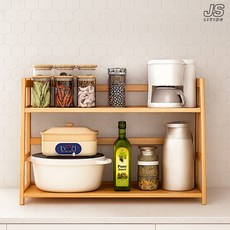 JS리빙 무드 주방 선반 2단 원목 싱크대 정리 선반 인테리어 다용도 정리대 부엌 보조 정리함 선반 양념통 비타민 진열대 미니 @JSCOMPANY-MUDE10214125WOOD97, 1개