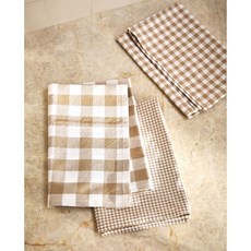 자라홈 브랜드관 염색 원사 행주 세트 3개입 46258026710, 70 x 50 cm, 베이지