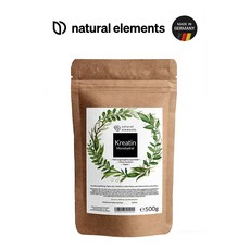 Natural Elements 독일산 내추럴 엘러먼츠 크레아틴 파우더 분말 가루 500g, 1개