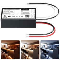 60W 디머블 LED 드라이버 12V 루트론 및 레비톤 스위치와 호환되는 트라이악 ELVMLV 변압기 실내외 조명용 전원 공급 장치 UL&FCC 상장, 1, 60W 24V