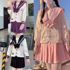 (대여) 더블라인 캐럿레빗 스윗하트 마린 세라복 긴팔