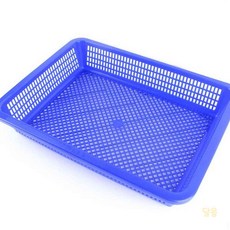 대목 낮은 사각 소쿠리 2호특 블루 플라스틱소쿠리