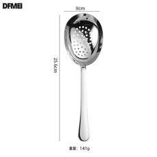 DFMEI 橙姐同款鵝蛋勺18/10不鏽鋼加厚湯勺高顏值家用長柄鵝蛋勺漏, 1個, 304鋼直柄鵝蛋漏(亮光):如圖