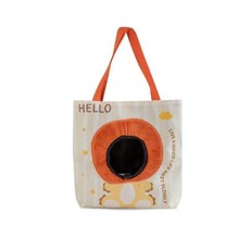 애완동물 핸드백 통기성 고양이 이동 가방 휴대용 캔버스 강아지 여행 구멍 만화 휴대 산책용, 1개, 3. Style C