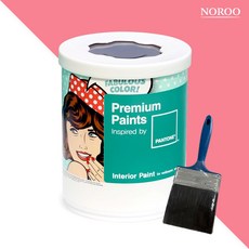 노루페인트 팬톤 내부용 실내벽면 저광 페인트 1L, 16-1731 Strawberry Pink+랜덤붓 1개, 1개