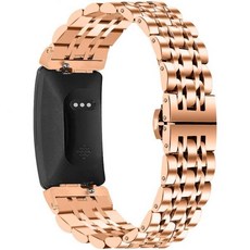 핏빗 스트랩 피트니스 스포츠 인스파이어 Fitbit Inspire/Inspire HR과 호환되는 교체 밴드 여성 스몰 사이즈 조절 가능한 5.5-8.5인치 메탈 팔찌 슬림 스테, Rose Gold