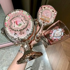 스탠드 섀도우 스트로베리 미러 기프트박스 브러쉬꽂이 메이크업 브러시 버킷, 1 + 1 세트 브러시 버킷 + 에어 쿠션