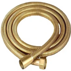 고 1.5m/2m/3m G1/2 인치 샤워 호스 스테인레스 스틸 크롬 욕실 워터 헤드 연장 파이프, 01 CHINA, 04 Gold, 01 200센티미터