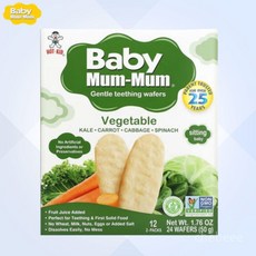 핫키드 베이비 멈멈 아기 과자 간식 웨이퍼 24팩 야채, 50g
