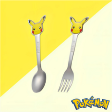 포켓몬 수저 포크 세트, 1세트, 수저 포크 세트상품, 노랑