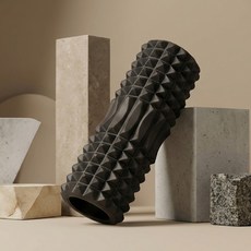 웨이븐 마사지 폼롤러 돌기형 지압 요가 필라테스 스포츠 근육풀기, 1개, 블랙