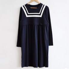 긴팔 사각나염 수유원피스 수유복 홈웨어 임산부원피스 160051