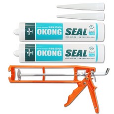 오공 무초산 실리콘 1+1 실리콘건 세트, 회색, 1세트