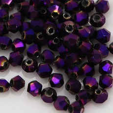 크리스탈 비즈 주판알 4mm 메탈 AB 유리 마름모 비즈 공예 재료, 1세트, A6049. 퍼플