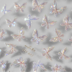 샵글로벌 3D 나비 입체 메이크업 스티커 페이스페인팅 네일스티커, 1개, 헤드폰라이트나비