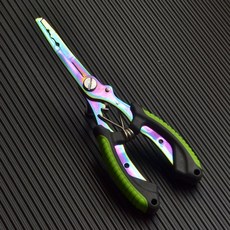 台灣本土貨 路亞鉗 翹嘴釣魚鉗子多功能路亞鉗便攜控魚鉗取魚摘鉤垂釣工具PE魚線剪子, 綠色/彩鈦, 1個