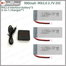 XKS 25C 고속 3.7V 900mAh 충전식 리포 배터리 - 8807/8807W 모델 항공기용 드론 교체, 14 3B1S900-MX20-CB5M2