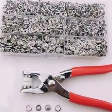 의류 수선 작업 옷 단추 부착 공구 똑딱이 설치 펀치 도구 금속 스냅 백개, 1개, 2. 단추100세트