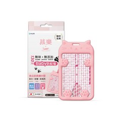 孩樂 Baby防蚊喵 130天防蚊掛片 食品級親膚矽膠 孕婦寶寶寵物適用 日本進口, 1個, 珊瑚粉(喵框x1+防蚊片x1)