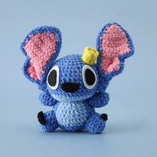 홈앤데일리 외계인 캐릭터 핸드메이드 성인용 뜨개 인형 소품, 블루