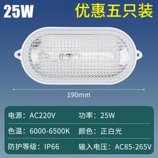 냉동창고 LED 전용 냉동창고 램프 방수 방습 방담 저온 냉동창고 욕실 화장실 삼방 조명등, 11 5개입 하이라이트 25w 일체형 타원형 정백광