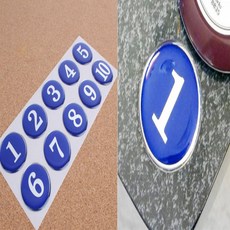 라이프킥 원형 번호판 원형번호스티커, 파랑, 1개