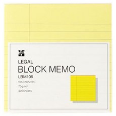 Time Value Legal Block 便條紙 105 x 105mm LBM105, 1個, 400張, 黃色