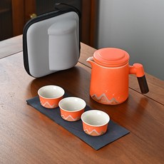 千里江山茶水分離旅行茶具陶瓷套裝, 1個
