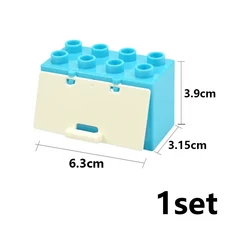 큰크기 빌딩 블록 가구 집 TV 램프 울타리 의자 테이블 대형 조립 피규어 장난감 Duploes와 호환, 18 Storage Box