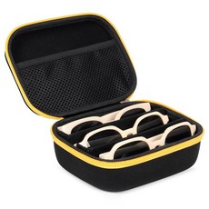 Tangoner 선글라스 정리 케이스 여러 안경용 여행용 안경 케이스 조절 가능한 슬롯 남성 여성용 안경 박스 블랙. 원사이즈