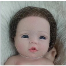 [브리튼] 리얼한 35cm 리본돌 Baby 인형 전신 솔리드 실리콘 소년 사랑 예, [02] a girl, 1개