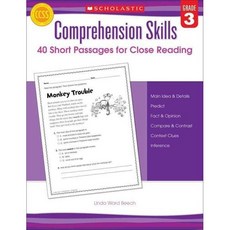 Comprehension skills-40 short passages for close reading G3, SCHOLASTIC