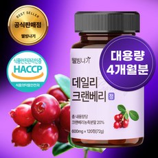 웰빙나기 데일리 크랜베리 정 대용량 4개월분, 1개, 120정
