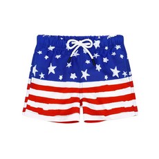 Olreco 유아용 수영 트렁크 남아용 수영복 빠른 건조 아동용 수영복 남아용 보드 반바지 아동용 수영복 남아용 수영복 미국 국기 5-6세