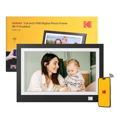 KODAK WiFi 디지털 액자 11.6인치 1366 x 768HD IPS 터치스크린 디지털 포토 프레임 32GB 저장 공간 사진 또는 비디오를 공유하기 위한 쉬운 설치, KODAK WiFi 디지털 액자, 11.6인치 1366