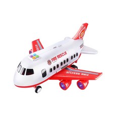 JoyBaby 聲光飛機玩具套裝，內含多款迷你警車消防車工程車，可收納玩具車，兒童益智玩具, 消防, 1個