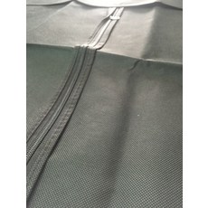 衣物防塵套 透明視窗 全開式拉鍊 可摺疊收納 防塵防潮, 黑色布織布