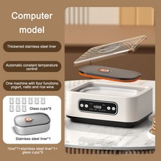 110V 220V 다기능 전기 요구르트 제조기 스테인레스 스틸 막걸리 발효 기계 Leben Natto 발효기 냄비 유리, 옵션 1, 1 6L 9 cups