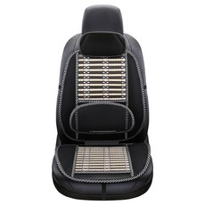 1+1차량용 통기 매트 메쉬 망사 대나무 통기 시트 차동차 허리 받침 방석 세트, 방석 2개 + 머리베개 2개