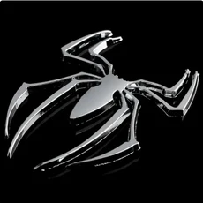 3D 자동차 스티커 금속 실버 골드 거미 모양 크롬 배지 엠블럼 데칼 장식 액세서리, 02 D Silver spider 1pcs